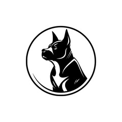 simple dog silhouette pet shop logo vector illustration template design