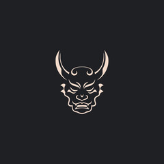 simple hannya mask culture traditional logo vector illustration template design