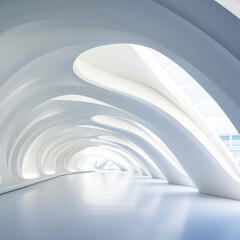 White Abstract Architecture Background. Building circular with Generative Ai.
