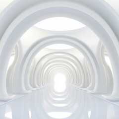 White Abstract Architecture Background. Building circular with Generative Ai.