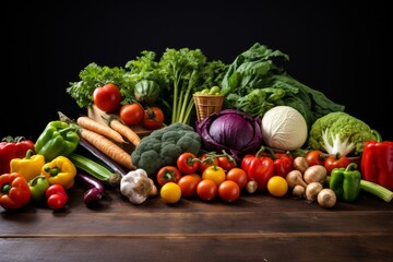 front view of vegetables