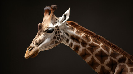 giraffe head close up animal wildlife neck mammal generative ai
