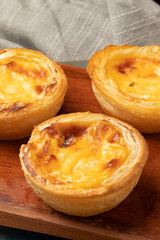 Pastel de nata close up.