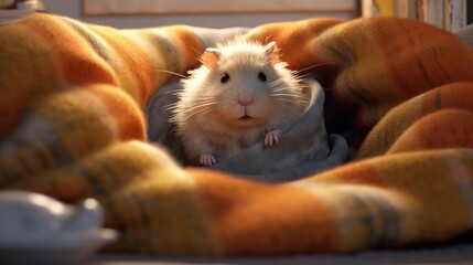 Obraz premium hamster in a hand