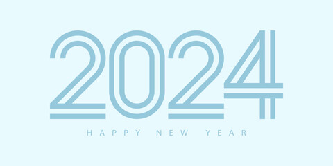 2024 Happy New Year. 2024 modern text vector design.