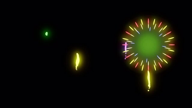 連発する打ち上げ花火_4Kサイズ