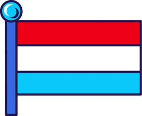 Obraz premium Luxembourg country nation flag on flagpole vector