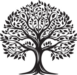 Oak Tree Silhouette, Tree Silhouette