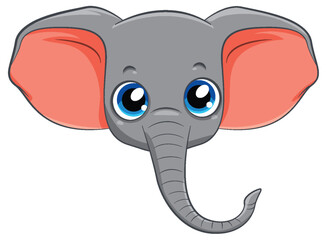 Isolated simple elephant head