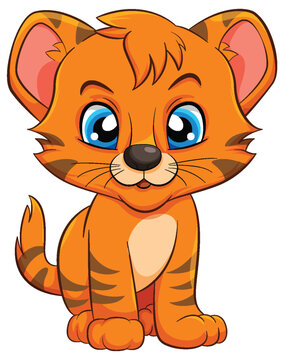 Cute Tiger Cartoon Character