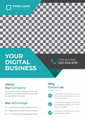 Corporate business flyer design and digital marketing agency brochure cover template