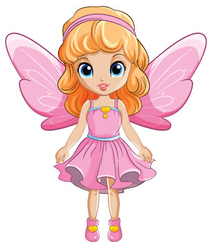 Cute simple cartoon fairy