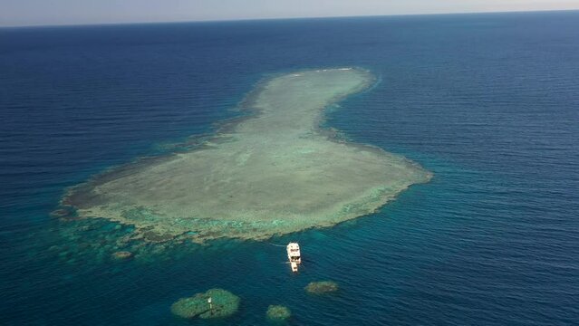 Aerial Drone shot of the coral reef. Yanbu Saudi Arabia