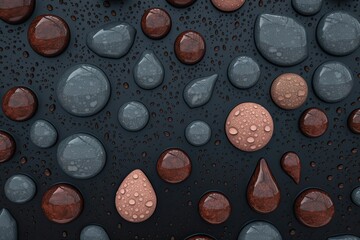 Illustration of water droplets on a dark background