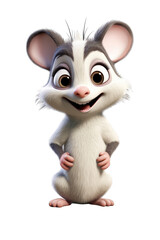 Fototapeta na wymiar Opossum: Nocturnal Marsupial Turned Cute Character Avatar. Generative AI.