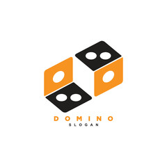 Flip domino card logo design vector for your brand or business