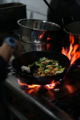 cooking in the kitchen