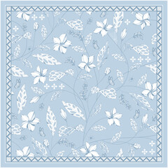 vintage blue floral scarves hijab design