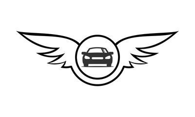 Fototapeta na wymiar car with fly design template illustration