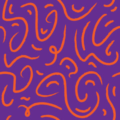 Abstract Doodle Lines Vector Seamless Pattern