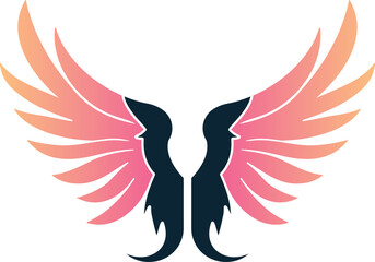 Fototapeta premium angel wings vector logo colorful gradient design