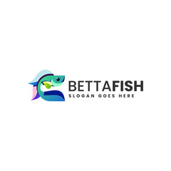 Vector Logo Illustration Betta Fish Gradient Colorful Style