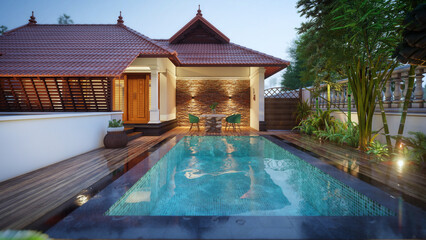 3d illustration of a newly built luxury home