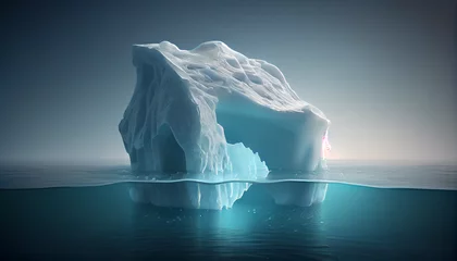 Gordijnen Large ice berg melting in ocean Ai generated image © TrendyImages