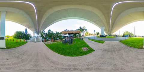 360 spherical equirectangular photo Stuart Riverwalk boardwalk Florida USA