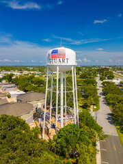 Stuart Florida water tower aerial drone photo pov