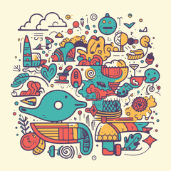 doodle art background collection abstract 