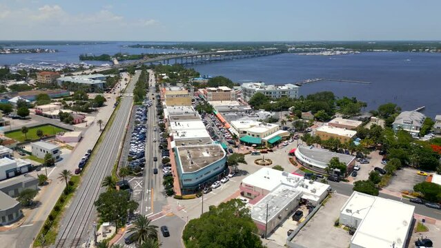 Historic waterfront Downtown Stuart Florida USA tour