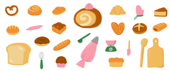 Handdrawn Cute Bakery & Cakes 2