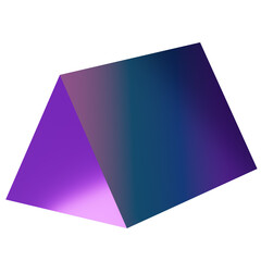 3d render of purple Geometric shapes with gradient color.