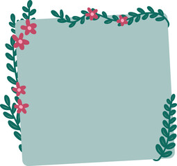 Fototapeta na wymiar cute frame with flowers and leafs isolated icon vector illustration design
