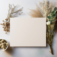 Wedding invitation mockup, Greeting Cards Mockup Bohemian, boho