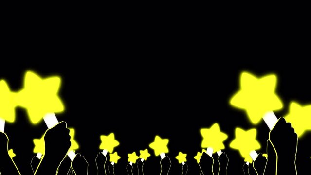 星の形をしたペンライトを持つ手_ループ再生に対応/背景透過済みmov