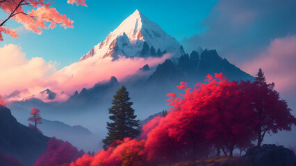 sunrise in the mountains