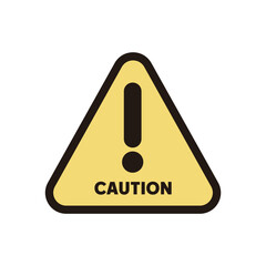 Advisory Caution sign isolated. Warning symbol on yellow triangle with exclamation mark and text.