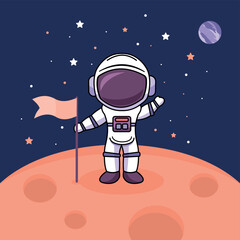 Cute astronaut in the starry space © Dana