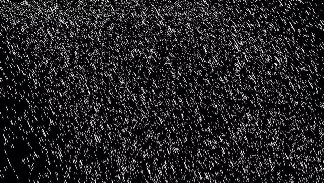 Falling rain sideways with alpha background