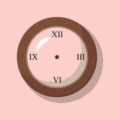 Wooden  Clock Without Hands Vector