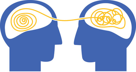  Chaos and order theory on head human icon