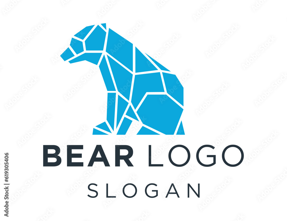 Poster logo design about bear on a white background. created using the coreldraw application.