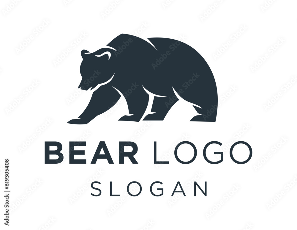 Poster logo design about bear on a white background. created using the coreldraw application.