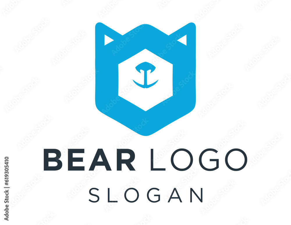 Poster logo design about bear on a white background. created using the coreldraw application.