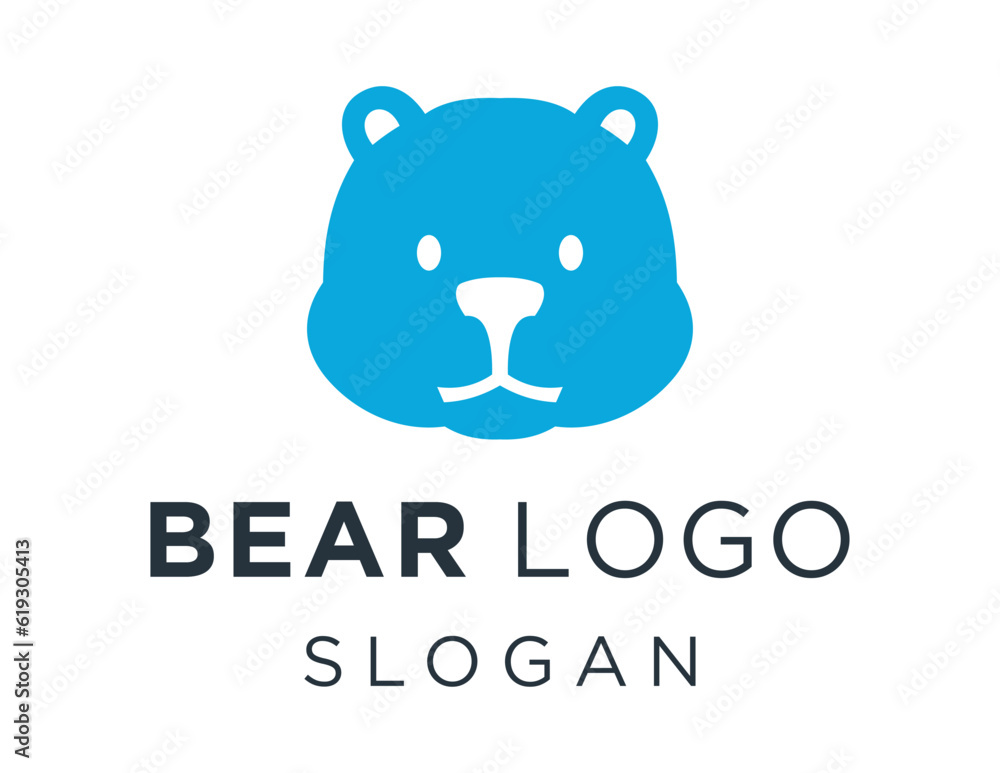 Poster logo design about bear on a white background. created using the coreldraw application.