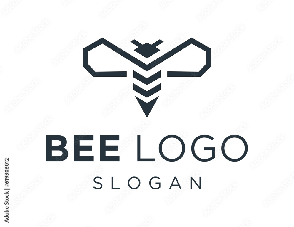 Poster logo design about bee on a white background. created using the coreldraw application.