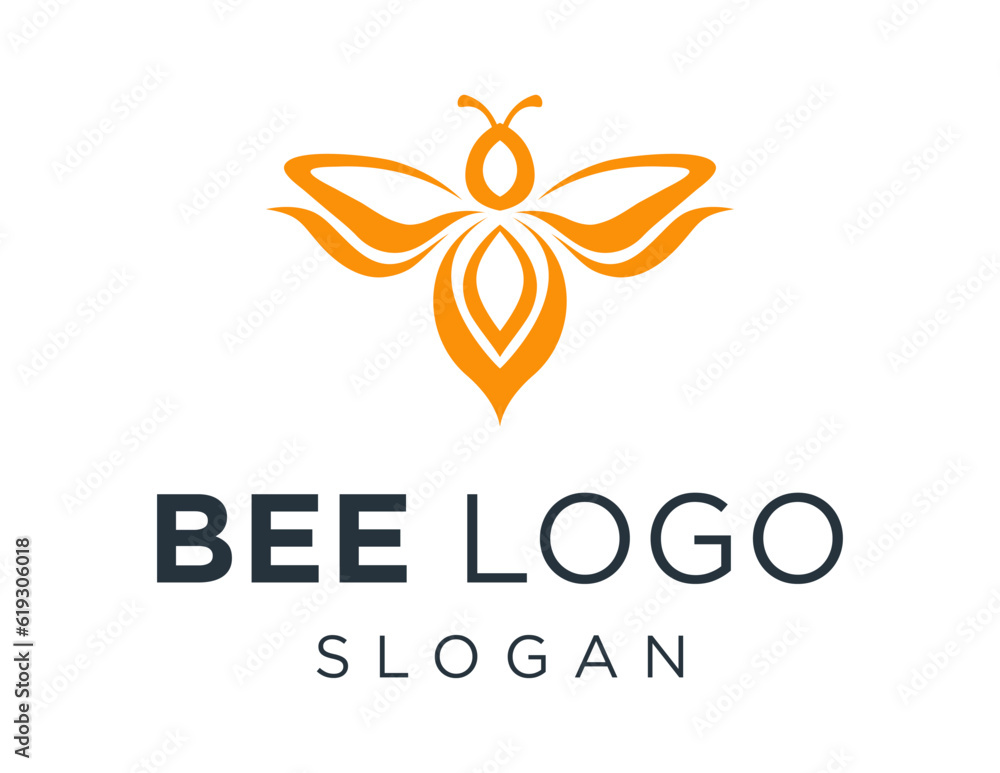 Poster logo design about bee on a white background. created using the coreldraw application.