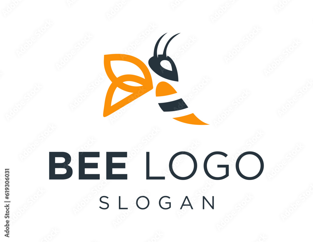 Poster logo design about bee on a white background. created using the coreldraw application.